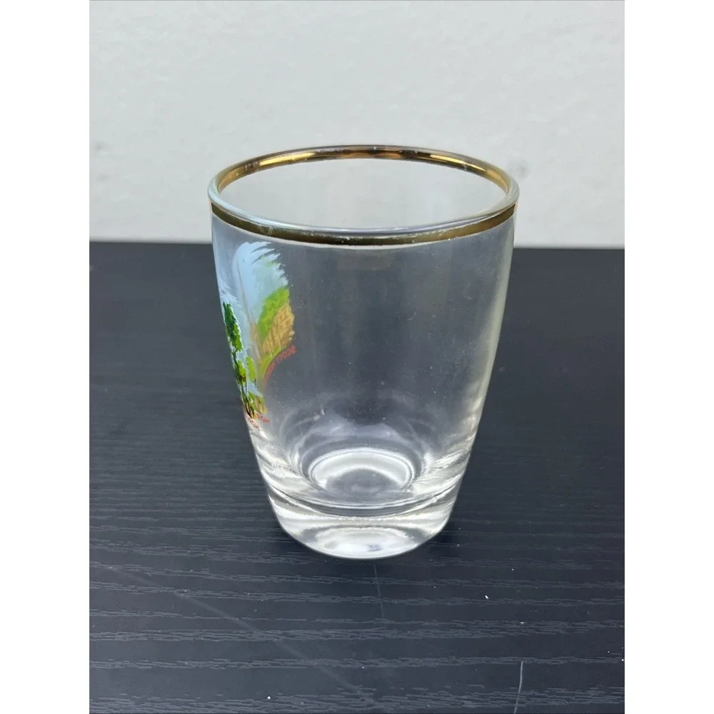 Scott Monument Edinburgh‎ Gold Rim Shot Glass Vintage Scotland Souvenir